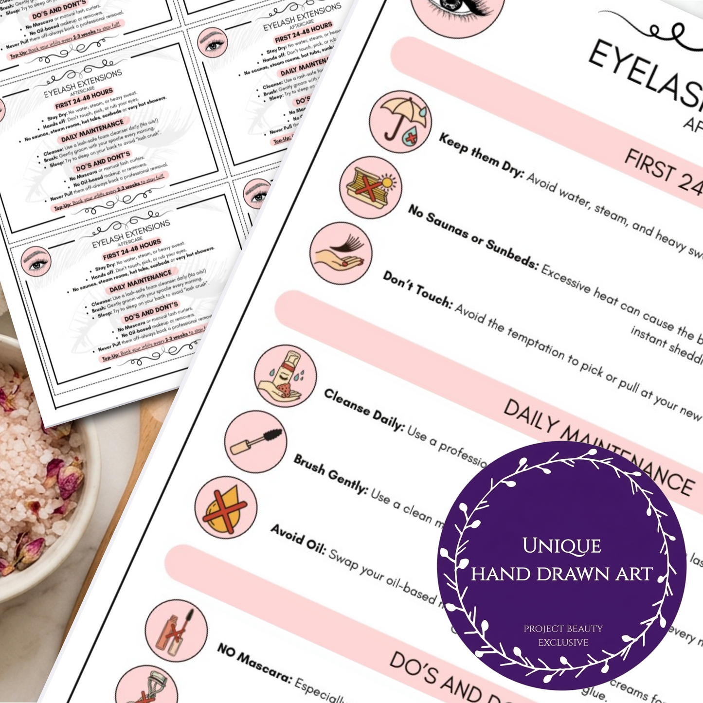 Ultimate Eyelash Extension Bundle | 14-Page Pink & Black/White Editions | Complete Lash Artist Form Set