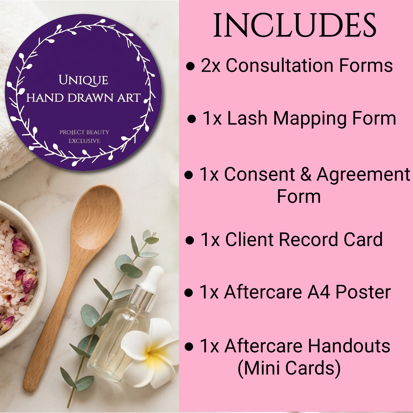 Eyelash Extension Forms Bundle | 7-Page Lash Artist Consultation, Consent & Mapping Forms | Digital Download
