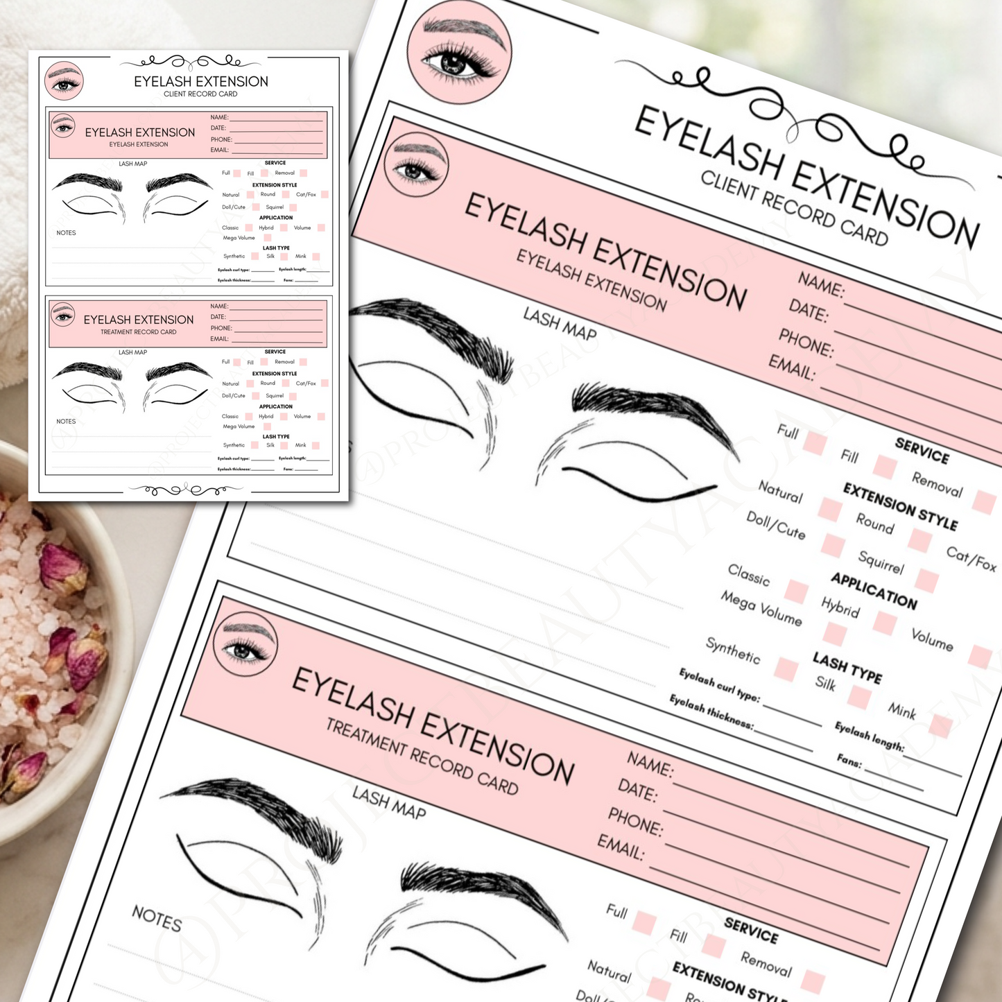 Eyelash Extension Forms Bundle | 7-Page Lash Artist Consultation, Consent & Mapping Forms | Digital Download