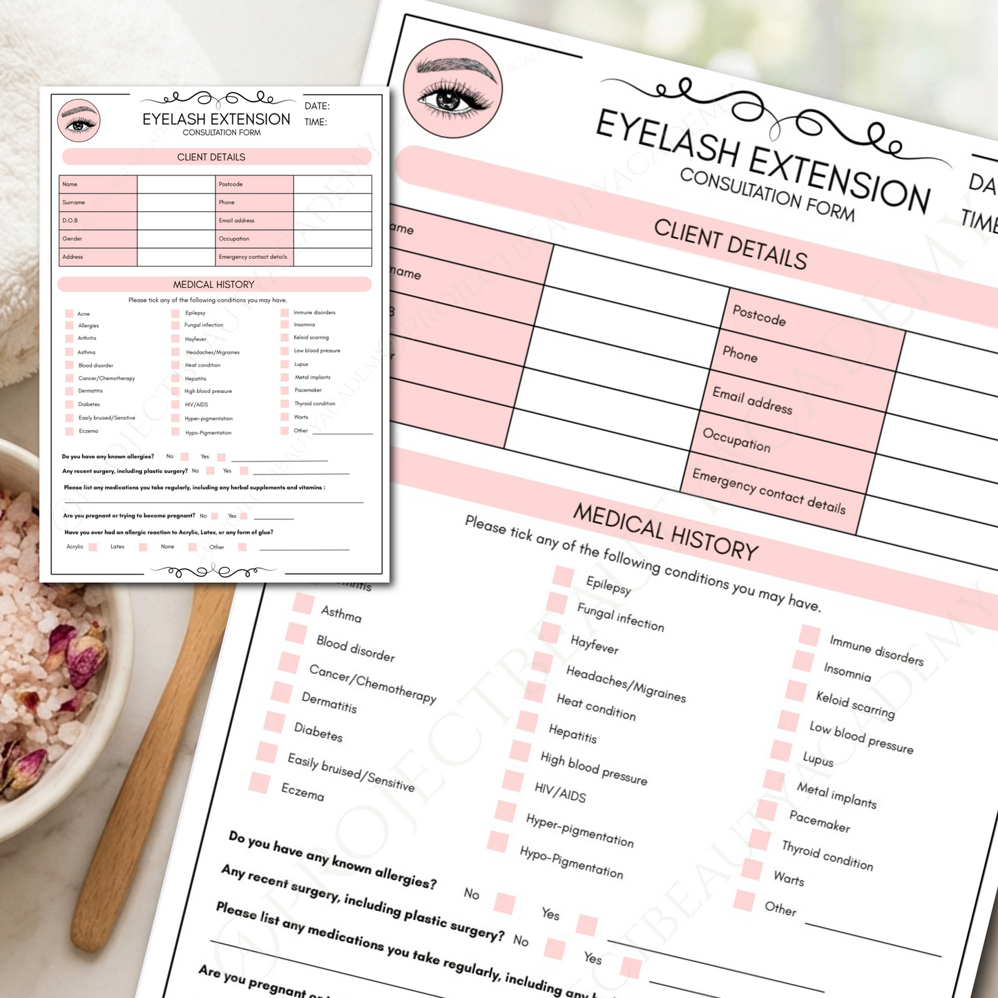 Eyelash Extension Forms Bundle | 7-Page Lash Artist Consultation, Consent & Mapping Forms | Digital Download