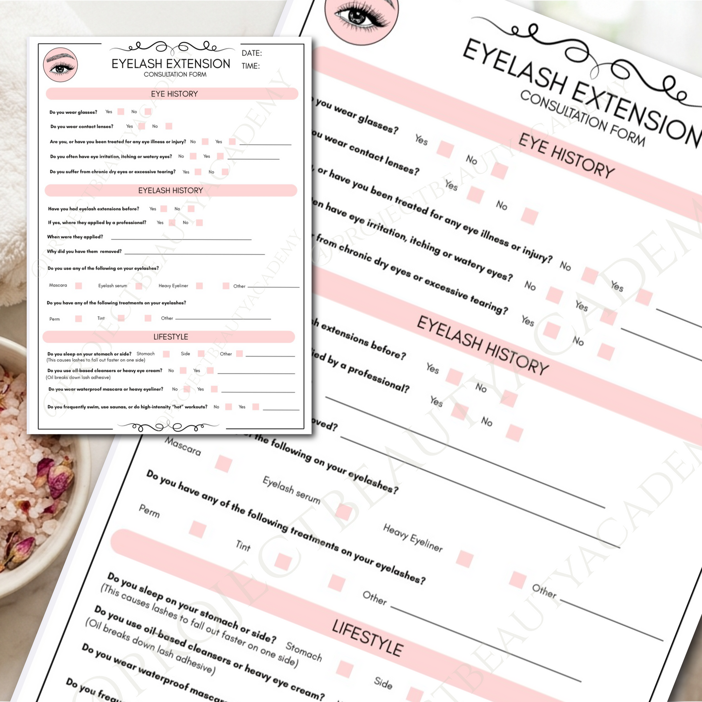 Eyelash Extension Forms Bundle | 7-Page Lash Artist Consultation, Consent & Mapping Forms | Digital Download