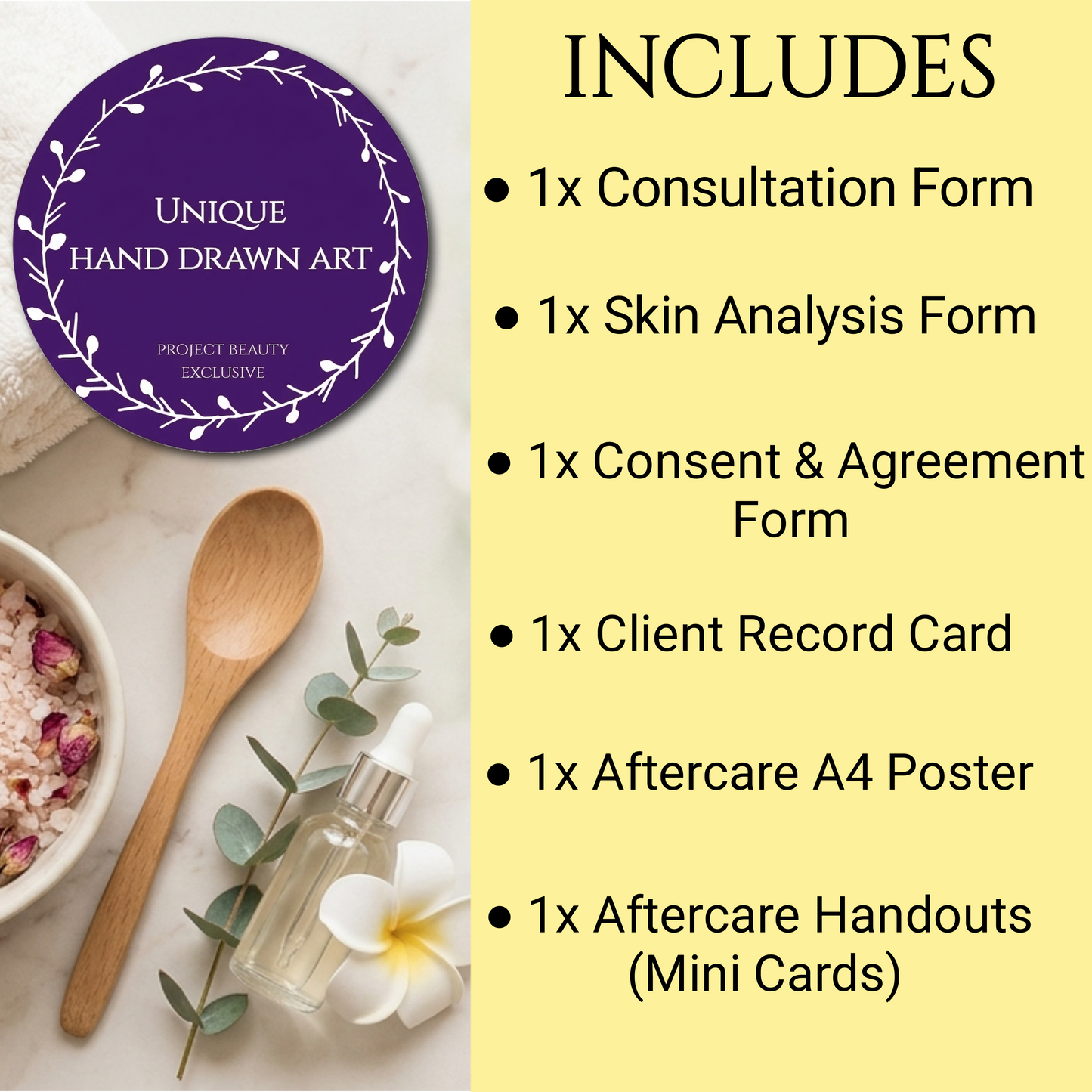 Facial Treatment Forms Bundle | 6-Page Pink Esthetician Consultation & Skin Analysis | Digital Download