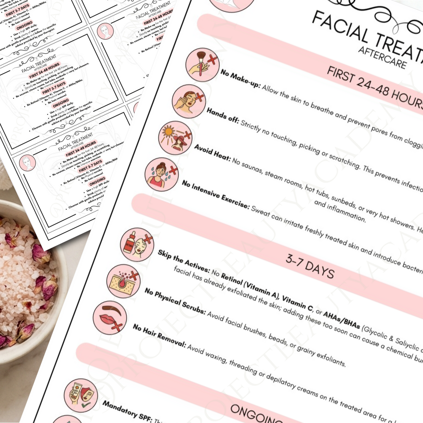 Facial Treatment Forms Bundle | 6-Page Pink Esthetician Consultation & Skin Analysis | Digital Download