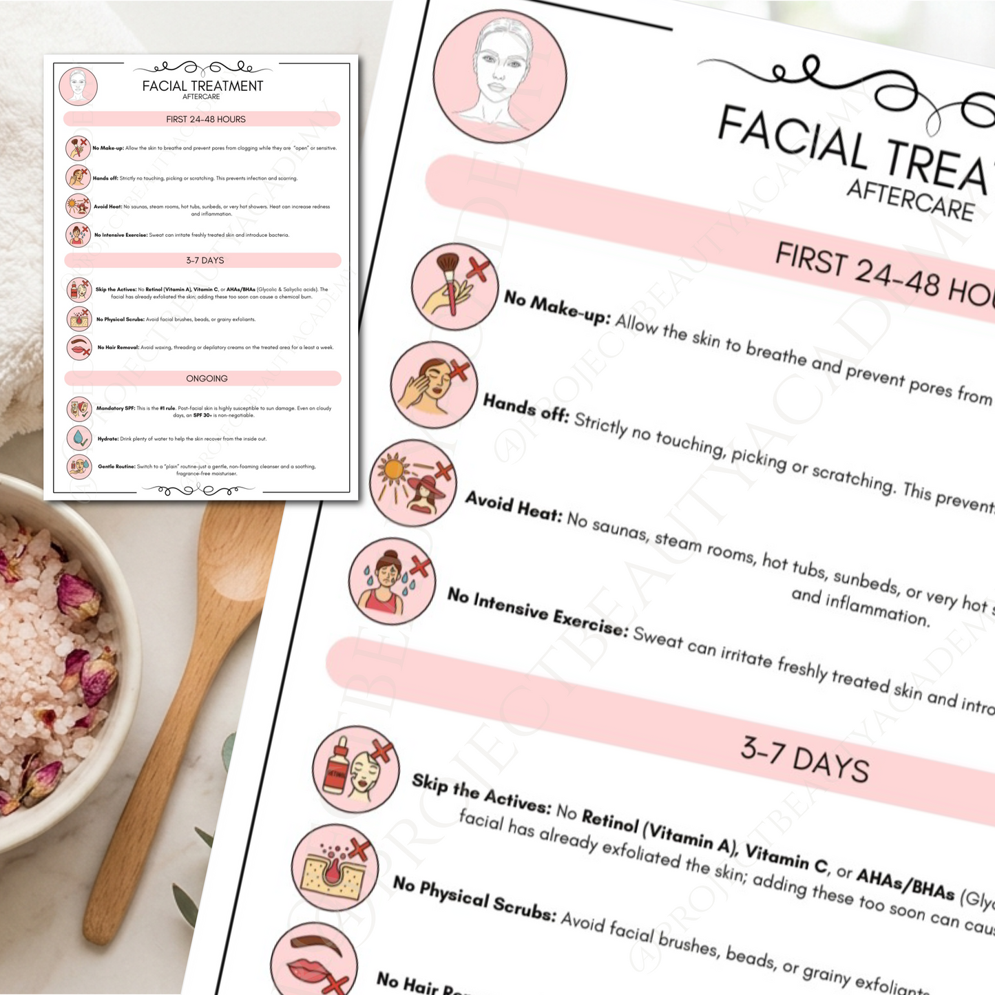 Facial Treatment Forms Bundle | 6-Page Pink Esthetician Consultation & Skin Analysis | Digital Download