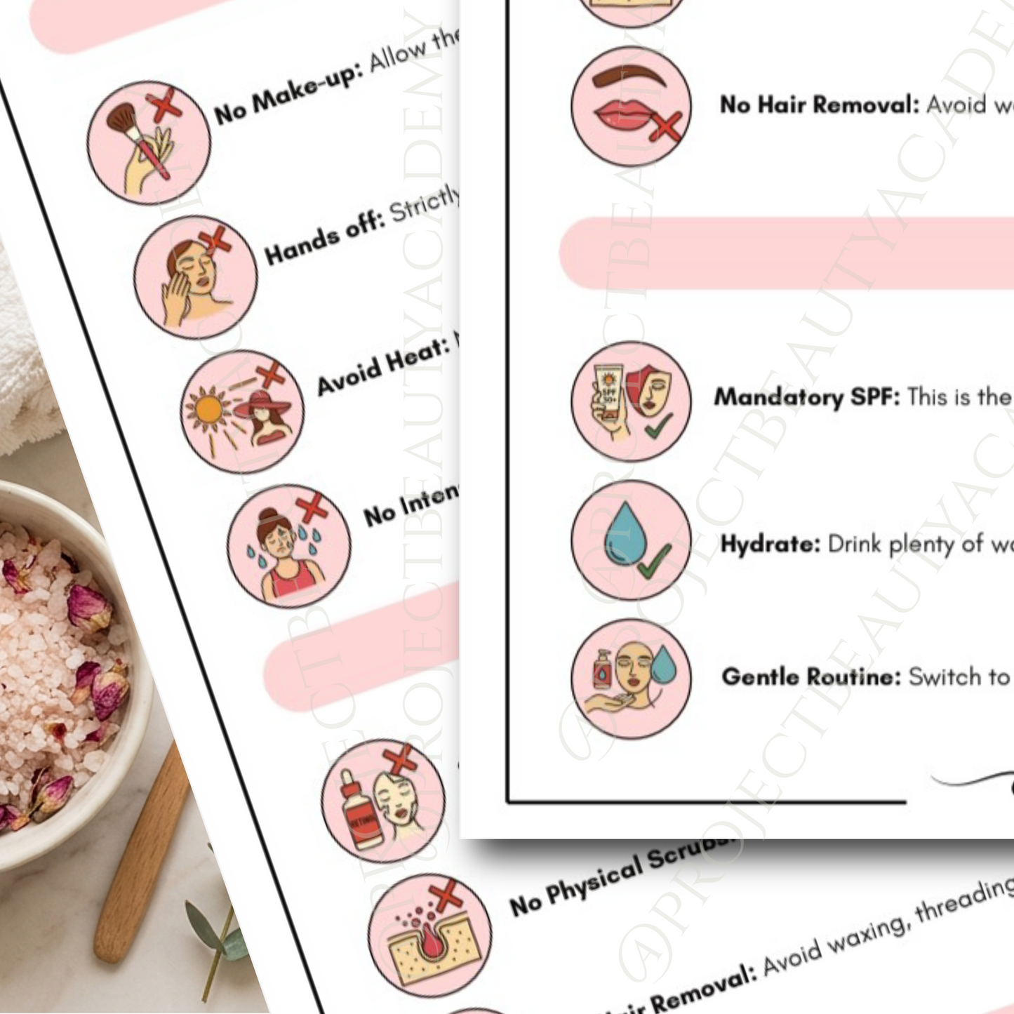 Facial Treatment Forms Bundle | 6-Page Pink Esthetician Consultation & Skin Analysis | Digital Download