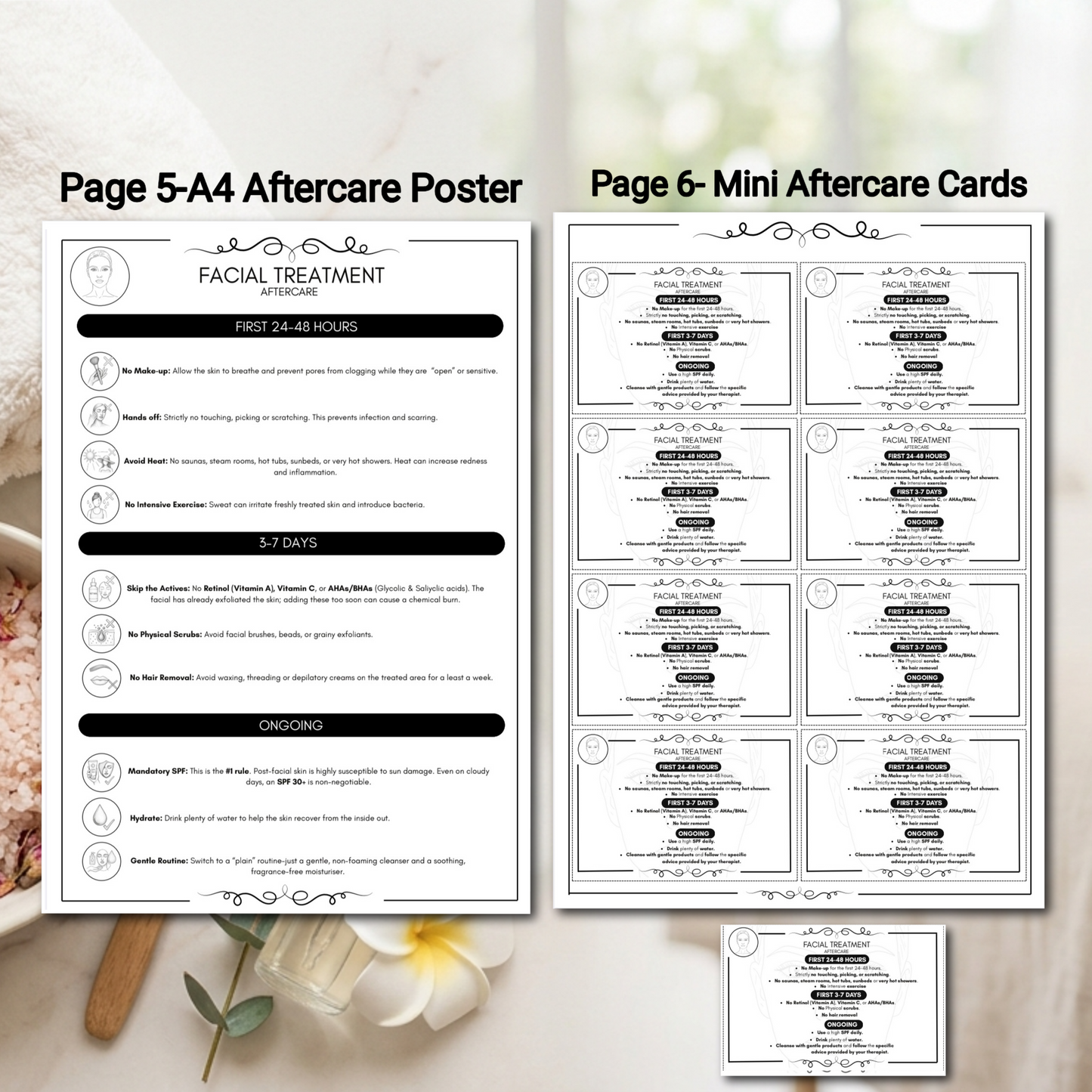 Black & White Facial Treatment Forms | 6-Page Ink-Friendly Esthetician Bundle | Digital Download