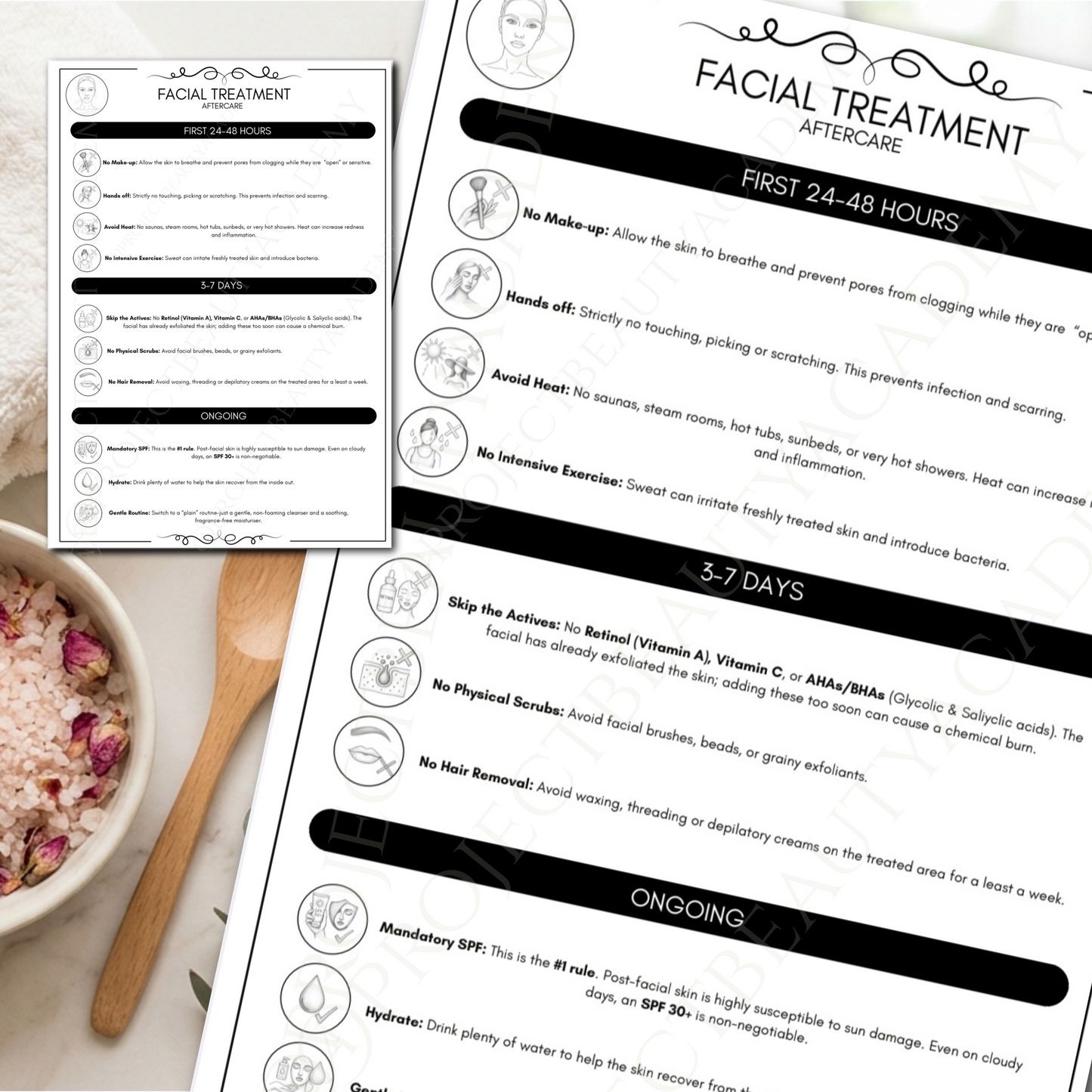 Black & White Facial Treatment Forms | 6-Page Ink-Friendly Esthetician Bundle | Digital Download