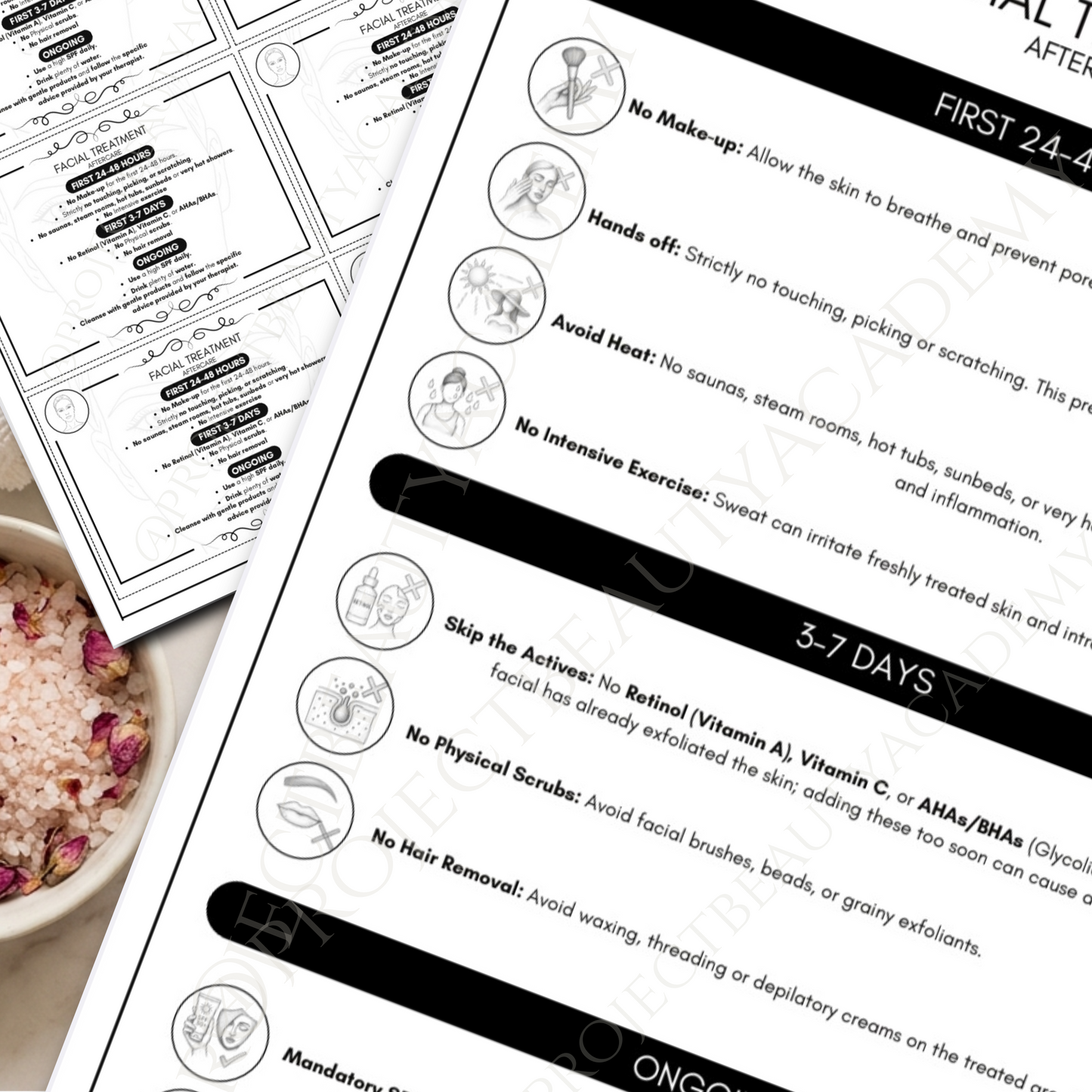 Black & White Facial Treatment Forms | 6-Page Ink-Friendly Esthetician Bundle | Digital Download