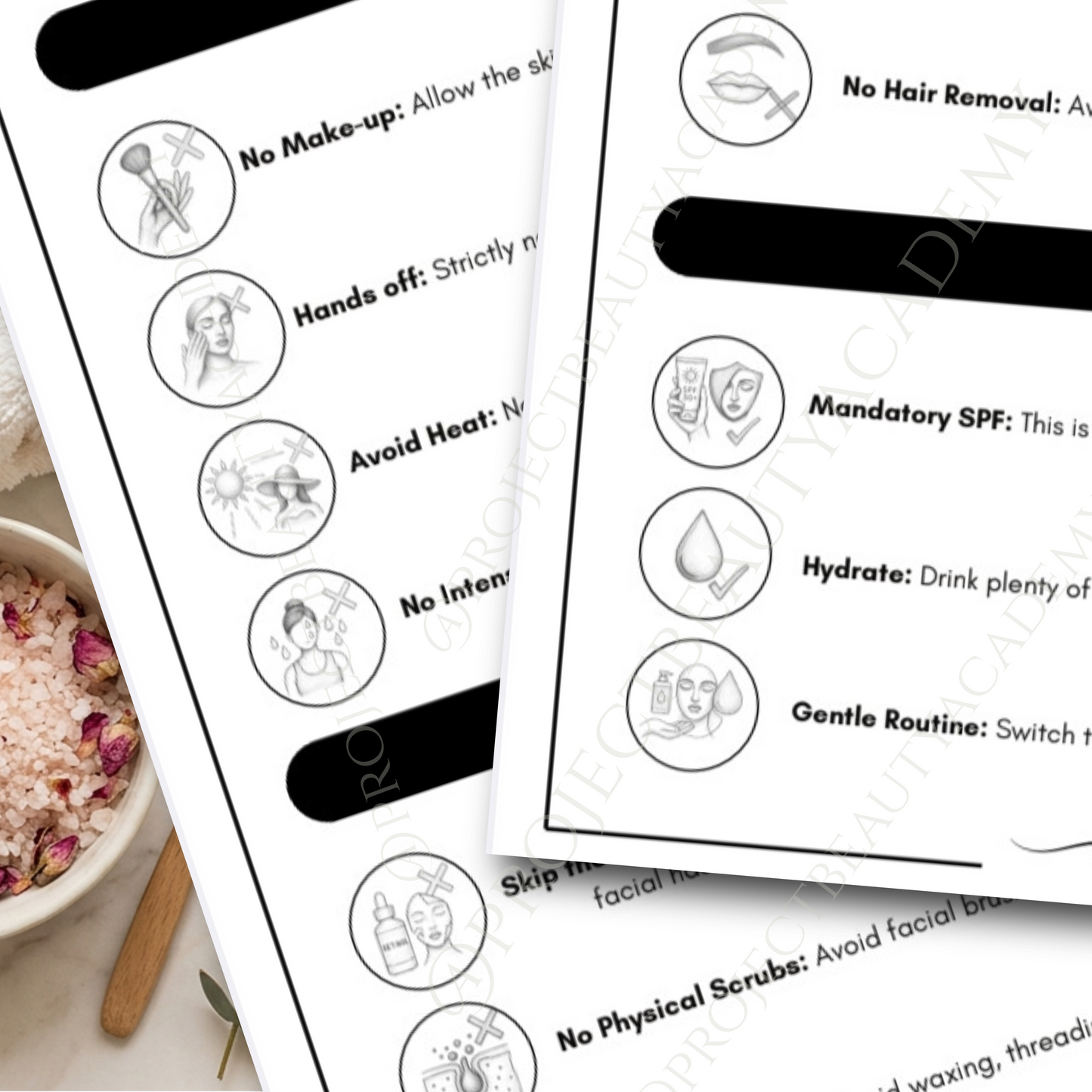 Black & White Facial Treatment Forms | 6-Page Ink-Friendly Esthetician Bundle | Digital Download