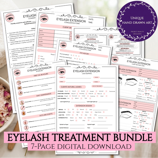 Eyelash Extension Forms Bundle | 7-Page Lash Artist Consultation, Consent & Mapping Forms | Digital Download